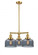 Bell - 3 Light - 22 inch - Satin Gold - Stem Hung - Chandelier (3442|207-SG-G73)