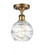 Athens Deco Swirl - 1 Light - 6 inch - Brushed Brass - Semi-Flush Mount (3442|516-1C-BB-G1213-6-LED)