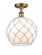 Farmhouse Rope - 1 Light - 10 inch - Brushed Brass - Semi-Flush Mount (3442|516-1C-BB-G121-10RW-LED)
