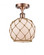 Farmhouse Rope - 1 Light - 8 inch - Antique Copper - Semi-Flush Mount (3442|516-1C-AC-G121-8RB-LED)