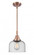Bell - 1 Light - 8 inch - Antique Copper - Mini Pendant (3442|447-1S-AC-G74)
