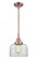 Bell - 1 Light - 8 inch - Antique Copper - Mini Pendant (3442|447-1S-AC-G72-LED)