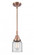 Bell - 1 Light - 5 inch - Antique Copper - Mini Pendant (3442|447-1S-AC-G52-LED)