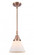 Cone - 1 Light - 8 inch - Antique Copper - Mini Pendant (3442|447-1S-AC-G41-LED)
