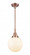 Beacon - 1 Light - 8 inch - Antique Copper - Mini Pendant (3442|447-1S-AC-G201-8)