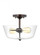 Belton transitional 2-light indoor dimmable ceiling semi-flush mount in bronze finish with clear see (38|7714502-710)