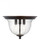Belton transitional 3-light indoor dimmable ceiling flush mount in bronze finish with clear seeded g (38|7514503-710)
