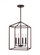 Perryton transitional 4-light indoor dimmable small ceiling pendant hanging chandelier light in bron (38|5215004-710)