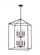 Perryton transitional 8-light indoor dimmable large ceiling pendant hanging chandelier light in bron (38|5115008-710)