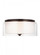 Elmwood Park traditional 2-light indoor dimmable ceiling semi-flush mount in bronze finish with sati (38|7537302-710)