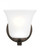 Emmons traditional 1-light LED indoor dimmable bath vanity wall sconce in bronze finish with satin e (38|4139001EN3-710)