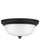 Geary transitional 3-light indoor dimmable ceiling flush mount fixture in midnight black finish with (38|77065-112)