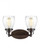 Belton transitional 2-light indoor dimmable bath vanity wall sconce in bronze finish with clear seed (38|4414502-710)