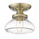 Wry Lighting Nash 1-light Semi-Flush Mount in Aged Brass (36|3419-SF AB-CLR)