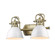 Yep by Golden Lighting Duncan 2-light Vanity in Aged Brass and Matte White shade (36|3602-BA2 AB-WHT)