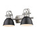 Yep by Golden Lighting Duncan 2-light Vanity in Pewter and Matte Black shade (36|3602-BA2 PW-BLK)
