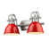 Yep by Golden Lighting Duncan 2-light Vanity in Pewter and Red shade (36|3602-BA2 PW-RD)