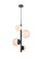 Wells 18 Inch Pendant in Black with White Shade (758|LD655D18BK)