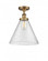 Cone - 1 Light - 12 inch - Brushed Brass - Semi-Flush Mount (3442|916-1C-BB-G44-L-LED)