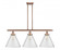 Cone - 3 Light - 36 inch - Antique Copper - Stem Hung - Island Light (3442|916-3I-AC-G44-L-LED)