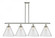 Cone - 4 Light - 48 inch - Polished Nickel - Stem Hung - Island Light (3442|916-4I-PN-G44-L-LED)