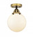 Beacon - 1 Light - 8 inch - Black Antique Brass - Semi-Flush Mount (3442|288-1C-BAB-G201-8-LED)