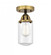 Dover - 1 Light - 5 inch - Black Antique Brass - Semi-Flush Mount (3442|288-1C-BAB-G312-LED)