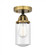 Dover - 1 Light - 5 inch - Black Antique Brass - Semi-Flush Mount (3442|288-1C-BAB-G314-LED)