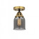 Bell - 1 Light - 5 inch - Black Antique Brass - Semi-Flush Mount (3442|288-1C-BAB-G53)