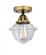 Oxford - 1 Light - 8 inch - Black Antique Brass - Semi-Flush Mount (3442|288-1C-BAB-G532-LED)