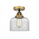 Bell - 1 Light - 8 inch - Black Antique Brass - Semi-Flush Mount (3442|288-1C-BAB-G72)