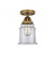Canton - 1 Light - 6 inch - Brushed Brass - Semi-Flush Mount (3442|288-1C-BB-G182-LED)