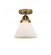Cone - 1 Light - 8 inch - Brushed Brass - Semi-Flush Mount (3442|288-1C-BB-G41)