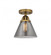Cone - 1 Light - 8 inch - Brushed Brass - Semi-Flush Mount (3442|288-1C-BB-G43-LED)