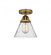 Cone - 1 Light - 8 inch - Brushed Brass - Semi-Flush Mount (3442|288-1C-BB-G44-LED)