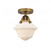 Oxford - 1 Light - 8 inch - Brushed Brass - Semi-Flush Mount (3442|288-1C-BB-G531-LED)