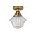 Oxford - 1 Light - 8 inch - Brushed Brass - Semi-Flush Mount (3442|288-1C-BB-G534-LED)