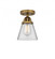 Cone - 1 Light - 6 inch - Brushed Brass - Semi-Flush Mount (3442|288-1C-BB-G62-LED)