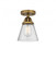 Cone - 1 Light - 6 inch - Brushed Brass - Semi-Flush Mount (3442|288-1C-BB-G64)