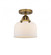 Bell - 1 Light - 8 inch - Brushed Brass - Semi-Flush Mount (3442|288-1C-BB-G71-LED)
