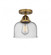 Bell - 1 Light - 8 inch - Brushed Brass - Semi-Flush Mount (3442|288-1C-BB-G74)