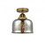 Bell - 1 Light - 8 inch - Brushed Brass - Semi-Flush Mount (3442|288-1C-BB-G78-LED)