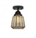 Chatham - 1 Light - 7 inch - Matte Black - Semi-Flush Mount (3442|288-1C-BK-G146)