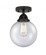 Beacon - 1 Light - 8 inch - Matte Black - Semi-Flush Mount (3442|288-1C-BK-G204-8-LED)