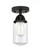 Dover - 1 Light - 5 inch - Matte Black - Semi-Flush Mount (3442|288-1C-BK-G312-LED)