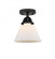 Cone - 1 Light - 8 inch - Matte Black - Semi-Flush Mount (3442|288-1C-BK-G41)