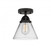 Cone - 1 Light - 8 inch - Matte Black - Semi-Flush Mount (3442|288-1C-BK-G42)