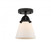 Cone - 1 Light - 6 inch - Matte Black - Semi-Flush Mount (3442|288-1C-BK-G61)