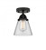 Cone - 1 Light - 6 inch - Matte Black - Semi-Flush Mount (3442|288-1C-BK-G62-LED)