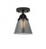 Cone - 1 Light - 6 inch - Matte Black - Semi-Flush Mount (3442|288-1C-BK-G63-LED)